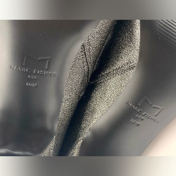 MARC FISHER Pewter Black Shimmer Glitter Kellen Heeled Bootie Size 10M NWOT - Picture 13 of 14